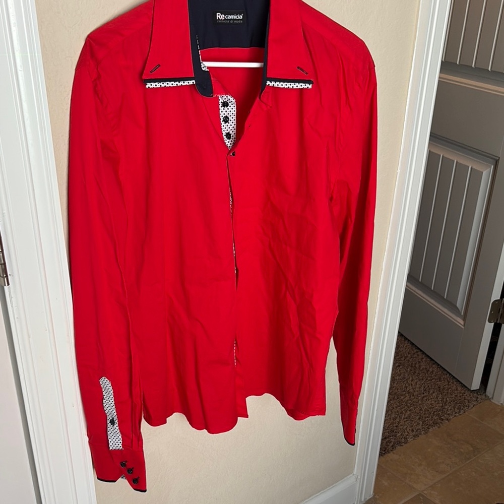 Red Men's Dress Shirt